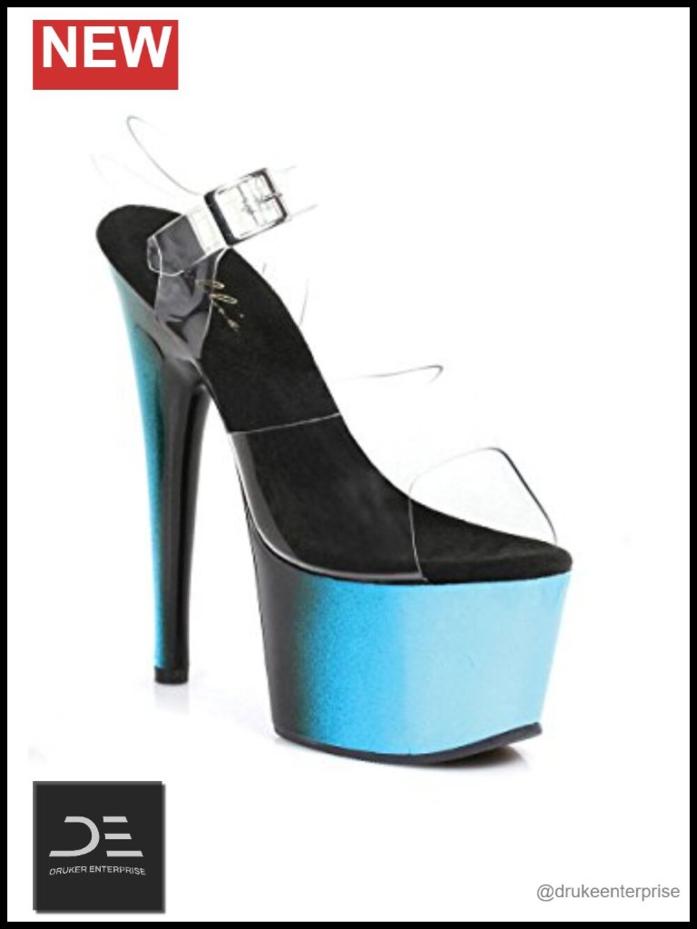 7-Inch Stiletto Platform Heeled Sandal Ankle Strap Slip On Dress Shoes
